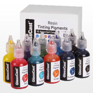 Resin litasett gagnsæir 10stk Gult Rautt