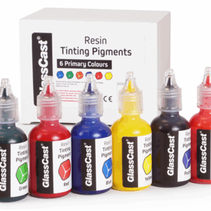 Resin litasett gagnsæir  6stk Gult Rautt